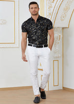 Black "Star" Print Short Sleeve Shirt