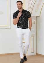 Black "Star" Print Short Sleeve Shirt