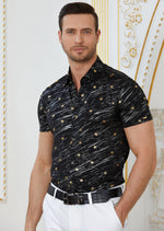 Black "Star" Print Short Sleeve Shirt