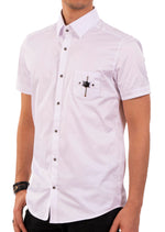 White "Buckle" Short Sleeve Shirt