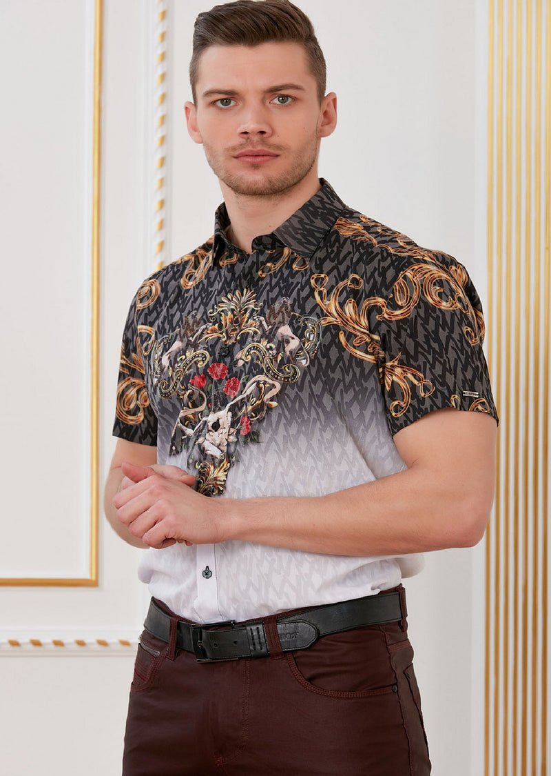 Black Gold Baroque Devoré Shirt