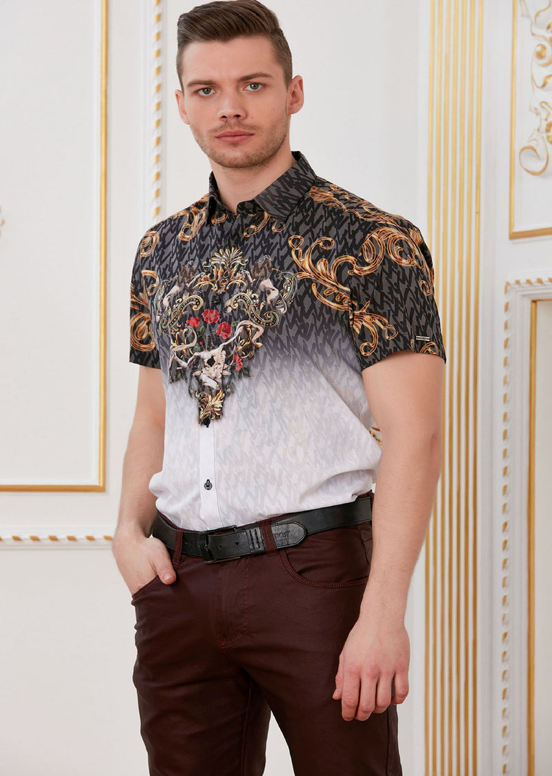 Black Gold Baroque Devoré Shirt