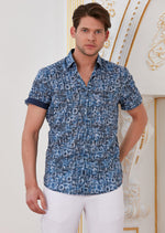 Blue Alphabets Printed Shirt