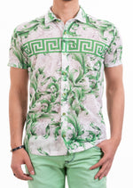 Green Baroque Meander Linen Shirt