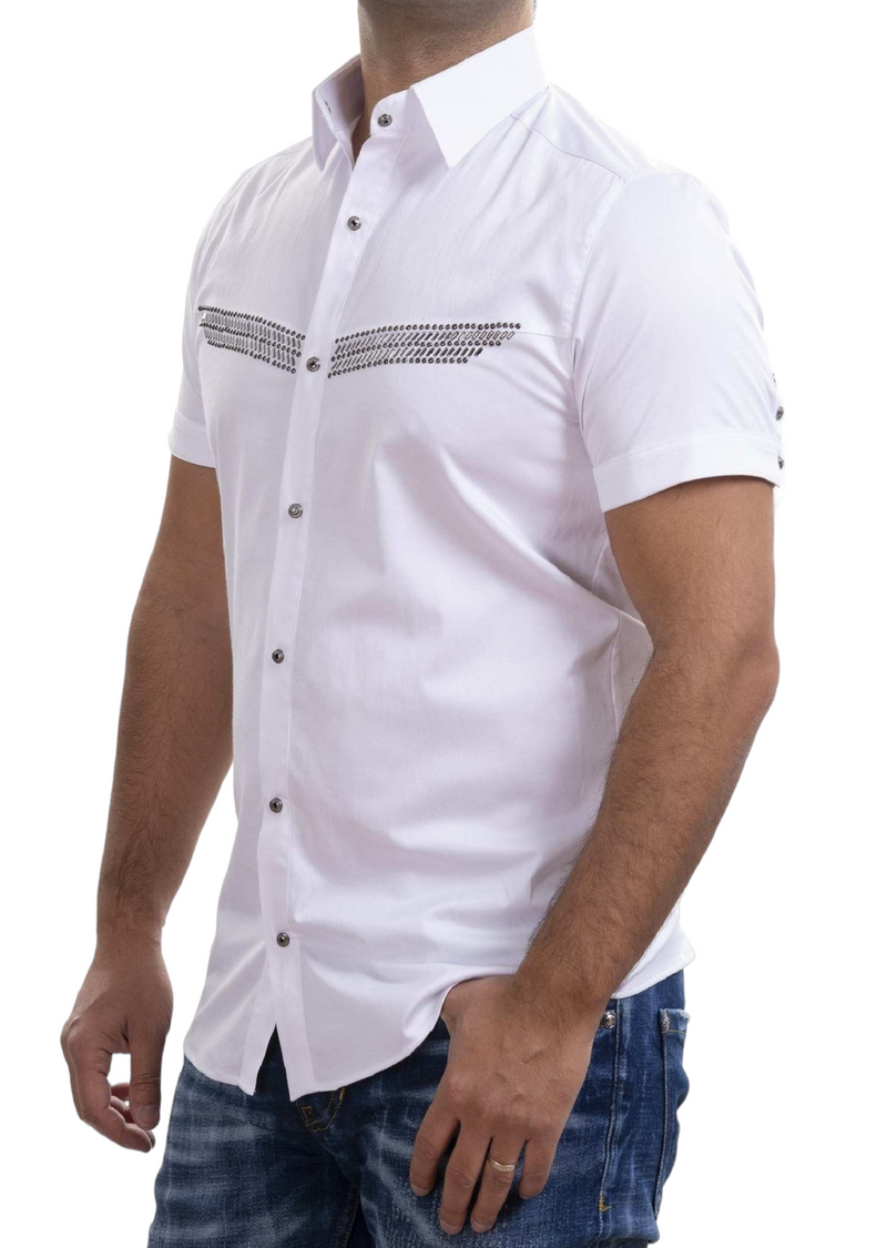 White Snake Studded Print Shirt MONDO Menswear