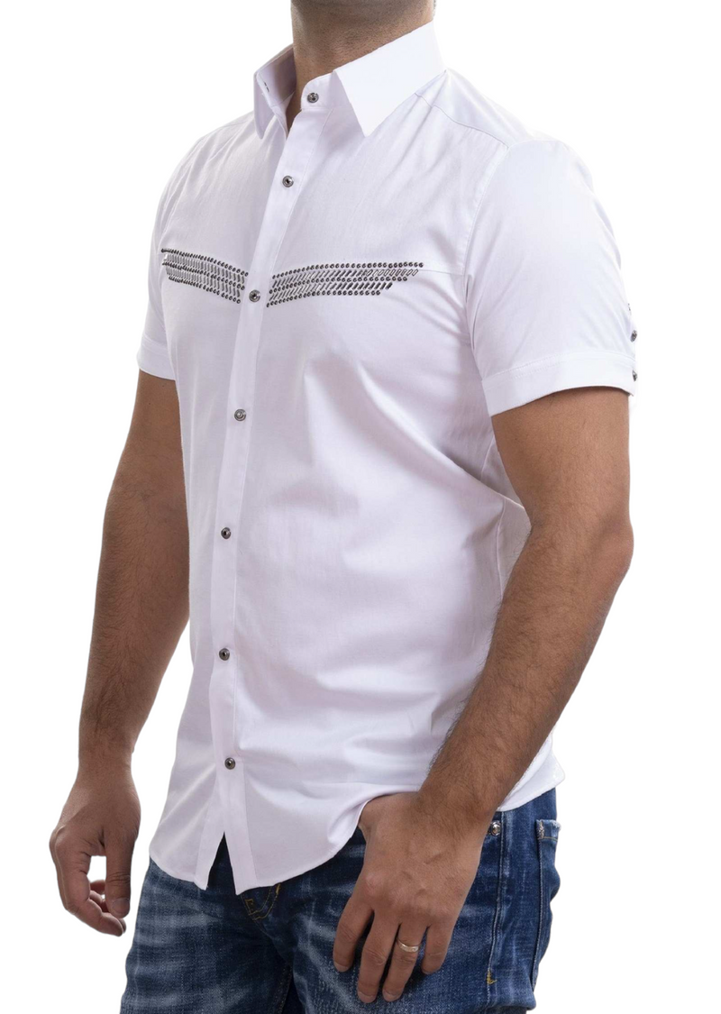 White Snake Studded Print Shirt