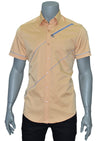 Yellow Zip Detailed Short Sleeve Shirt