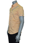 Yellow Zip Detailed Short Sleeve Shirt
