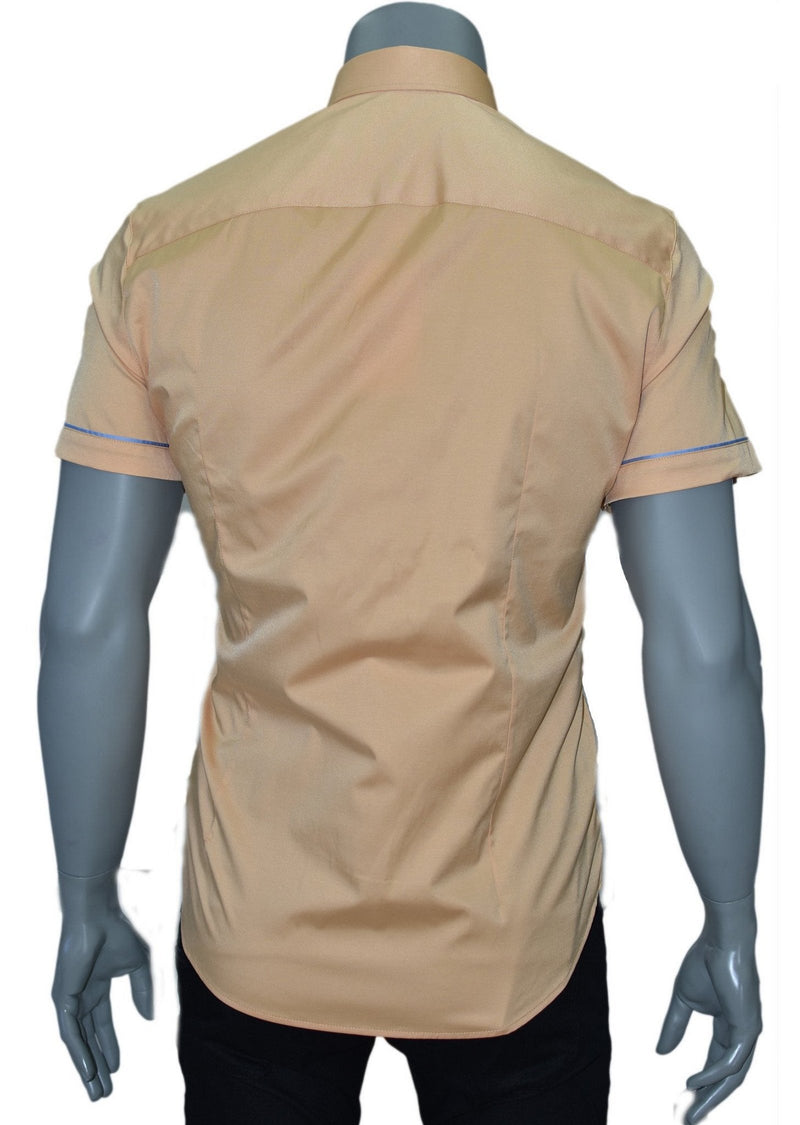 Yellow Zip Detailed Short Sleeve Shirt