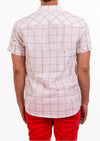 White Plaid Linen-blend Shirt