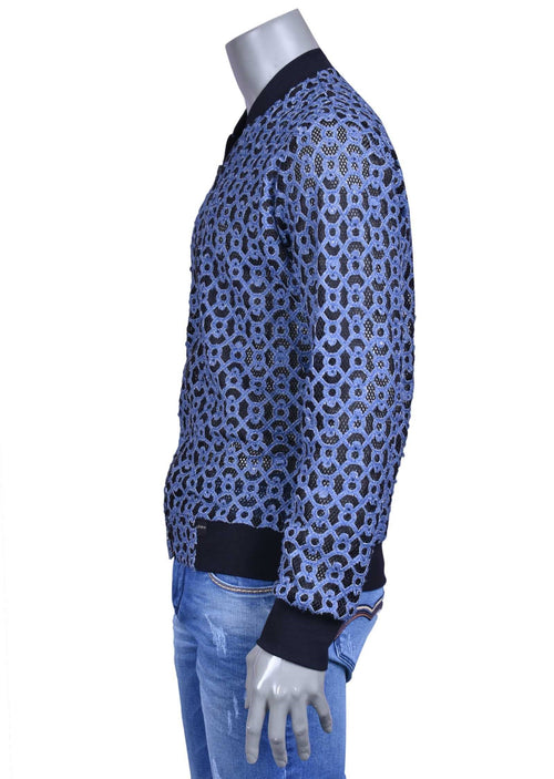 Blue "Arnaud" Sequin Bomber Jacket