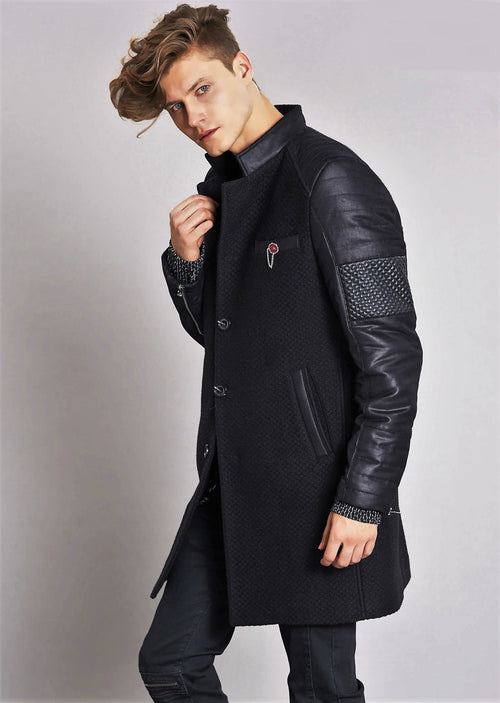 Black Sleeve Quilted Coat