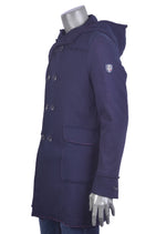 Burgundy Navy Two-Tone Hooded Cardigan