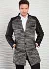 Gray with Black Sleeve Quilted Coat