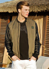 Green "Arsenio" Studded Bomber Jacket