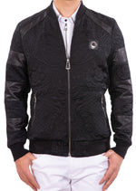 Black Baroque Bomber Jacquard Jacket