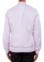 White Meander Bomber Jacquard Jacket