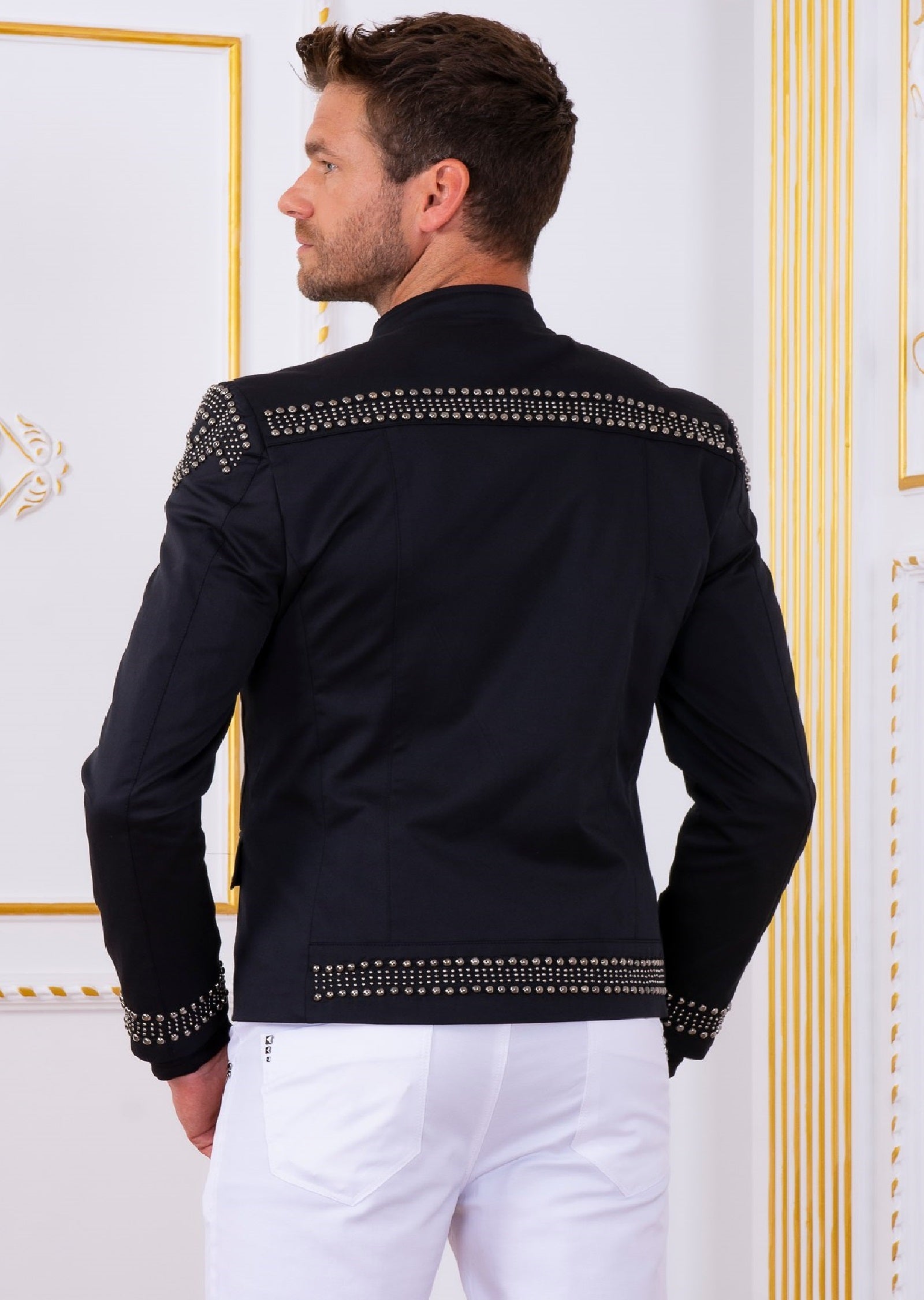 Black Harness Buckle Studded Blazer – MONDO Menswear