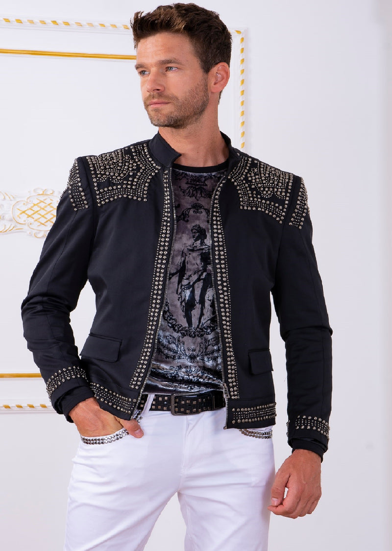 Black Silver "Luxe" Studded Jacket