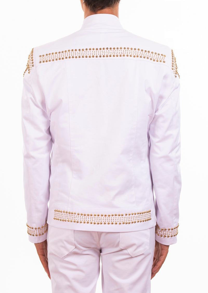 White Gold "Luxe" Studded Jacket