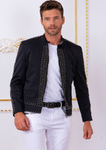 Black Silver "Meander" Studded Jacket