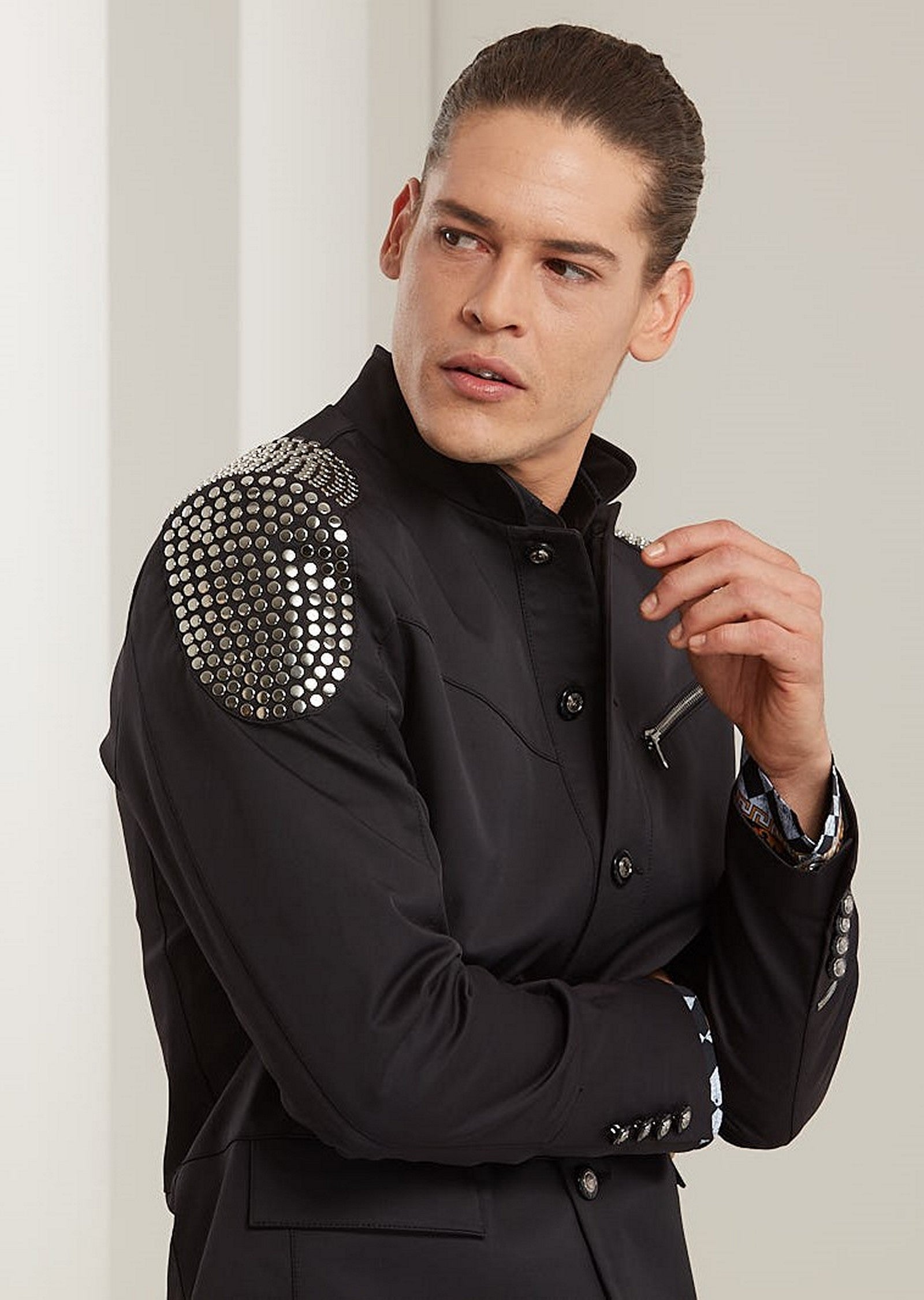 Black Harness Buckle Studded Blazer – MONDO Menswear
