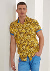 Yellow Bold Leaf Short Sleeve Shirt