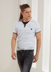 White Gray Double Layer V-neck Tee