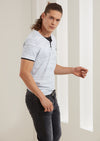 White Gray Double Layer V-neck Tee