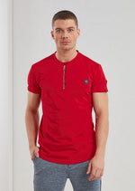 Red Snap-Zipper Tee
