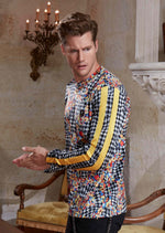 Multi-Color Velour Long Sleeve Tee