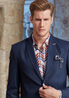 Blue Tonal Stripe 2-Pieces Suit