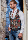 Multi-Color Weaved Oriental Print Vest