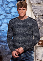 Blue Paisley Flocked Sweater