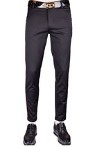 Black Gold Studded Red Stripe Pants