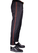 Black Gold Studded Red Stripe Pants