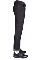 Black Twill Stretch Slim Fit Pants