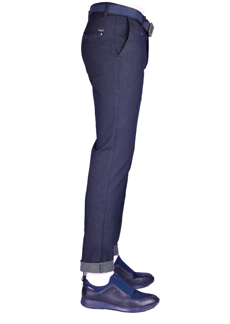 Navy Twill Stretch Slim Fit Pants