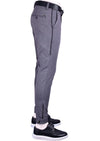 Gray Ankle-Zip Side Pocket Stretch Pants