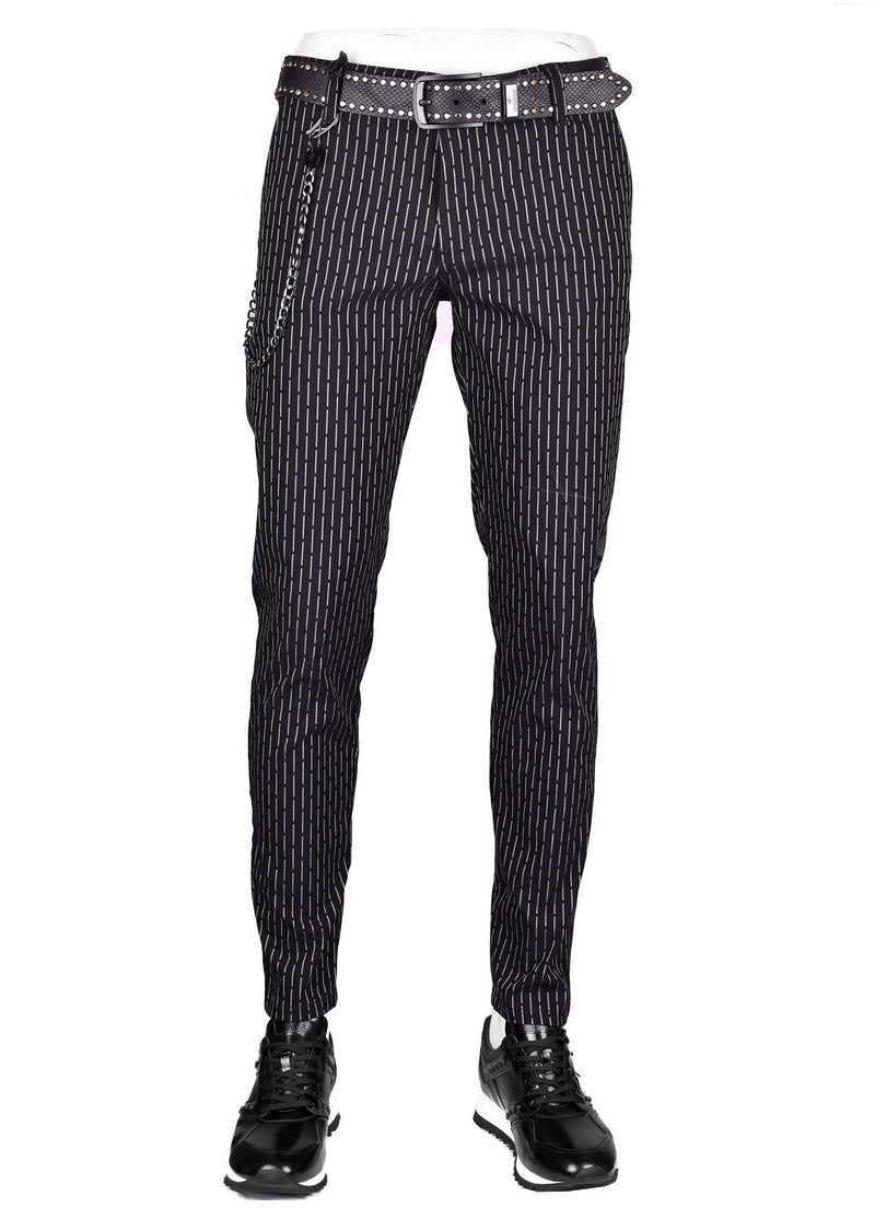 Black Stripe Tech Stretch Fit Pants