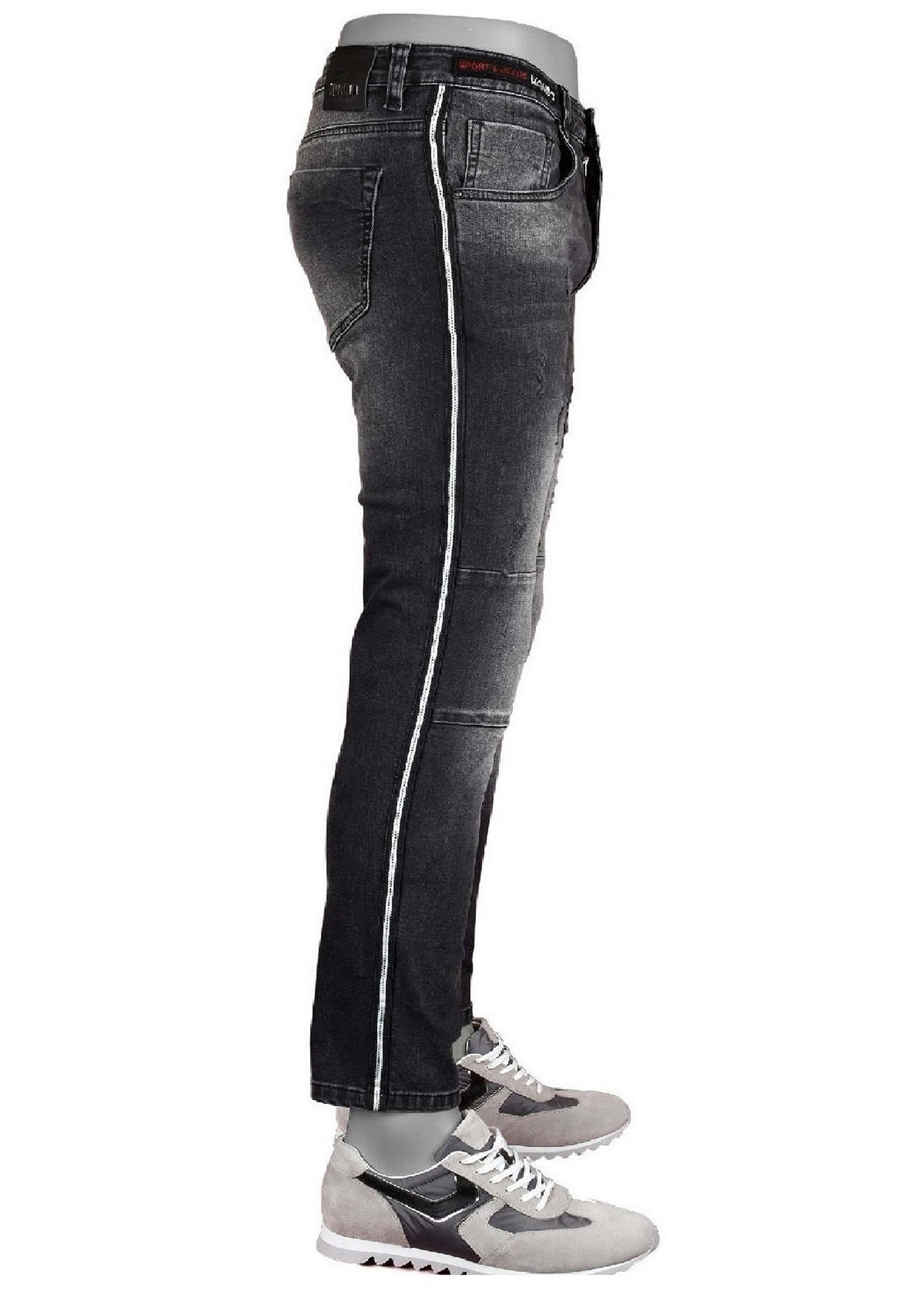 Black Side Stripe Slim Fit Jeans – MONDO Menswear