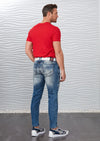 Blue Thigh Studded Luxe Jeans