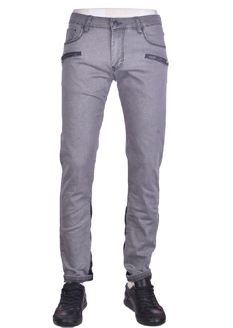 Gray "Two Zippered Pocket" Jeans