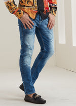 Blue "Bel Air" Slim Fit Straight Jeans