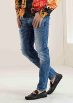 Blue "Bel Air" Slim Fit Straight Jeans