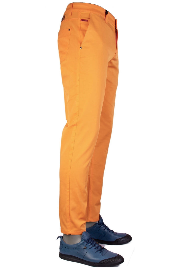 Orange Tech Stretch Slim Fit Pants