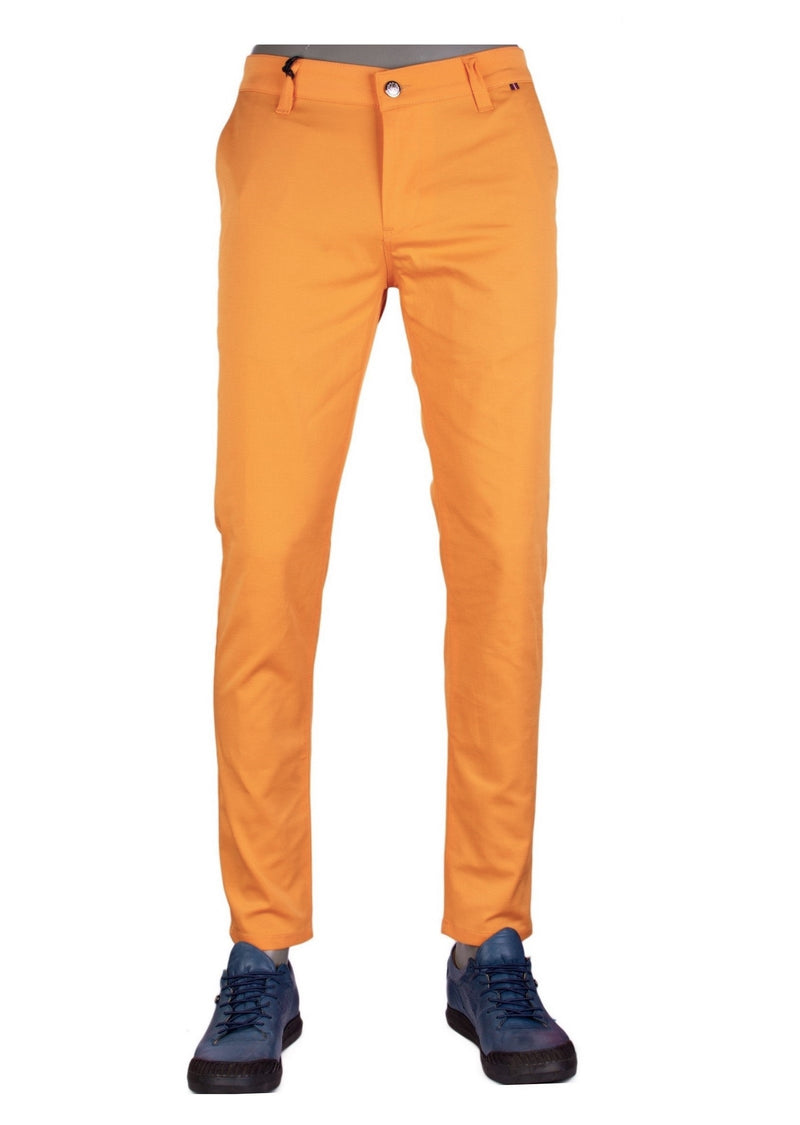 Orange Tech Stretch Slim Fit Pants