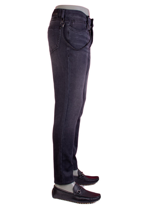 Black "Mystique" Slim Fit Straight Jeans