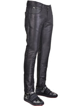 Black Zipper Waxed Pants