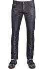 Black Zipper Waxed Pants